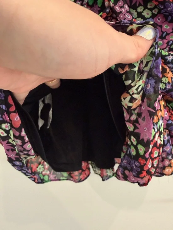 Zara Multicolor Floral Long Sleeve Ruched Dress - Picture 5 of 7